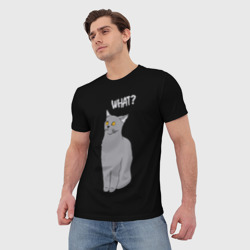 Мужская футболка 3D What cat - фото 2