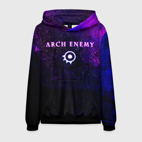 Мужская толстовка 3D с принтом Arch Enemy Neon logo, вид спереди #2