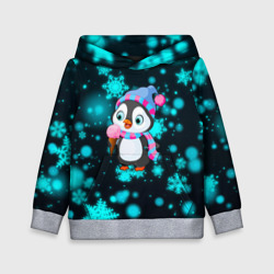 Детская толстовка 3D Новогодний пингвин