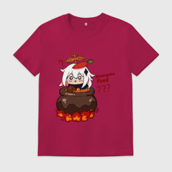 Мужская футболка хлопок Genshin Impact Paimon food