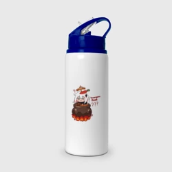 Бутылка для воды с трубочкой Genshin Impact Paimon food