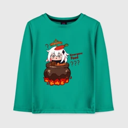 Детский лонгслив хлопок Genshin Impact Paimon food