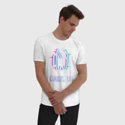 Мужская пижама с белой футболкой хлопок Among us 3d - фото 2