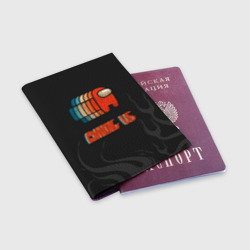 Обложка для паспорта матовая кожа Among us space art - фото 2