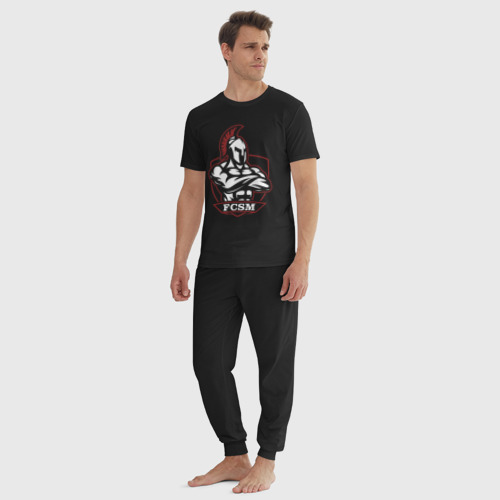 Мужская пижама хлопок FCSM, цвет черный - фото 5