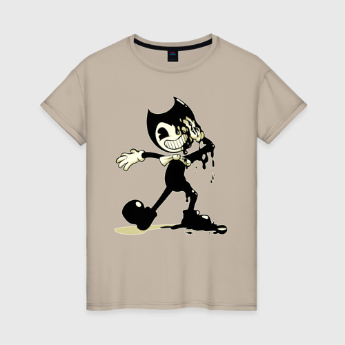 Женская футболка хлопок Bendy And The Ink Machine, цвет миндальный