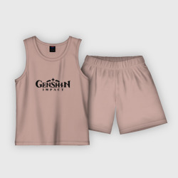 Детская пижама с шортами хлопок Genshin Impact Logo