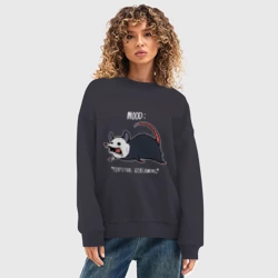 Женский свитшот oversize без начеса хлопок 1 - фото 2