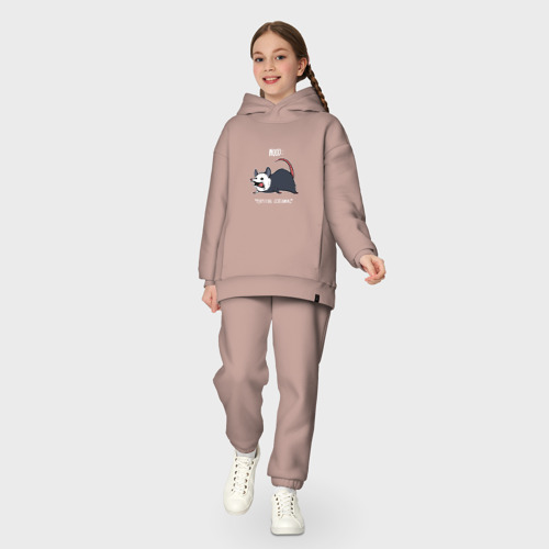 Детский костюм хлопок Oversize 1, цвет пыльно-розовый - фото 5