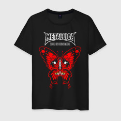 Metallica - череп бабочка – Мужская футболка хлопок с принтом купить со скидкой в -20%