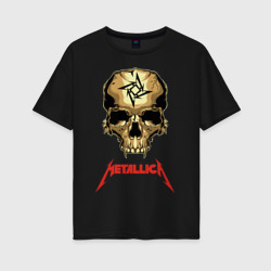Metallica - череп вампир – Женская футболка хлопок Oversize с принтом купить со скидкой в -16%