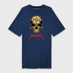 Metallica - череп вампир – Платье-футболка хлопок с принтом купить