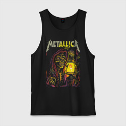 Metallica - скелет со свечой – Мужская майка хлопок с принтом купить