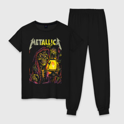 Metallica - скелет со свечой – Женская пижама хлопок с принтом купить со скидкой в -10%
