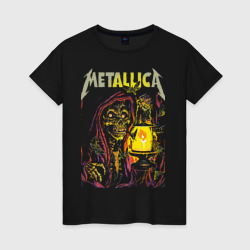 Metallica - скелет со свечой – Женская футболка хлопок с принтом купить со скидкой в -20%