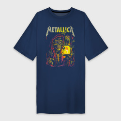 Metallica - скелет со свечой – Платье-футболка хлопок с принтом купить