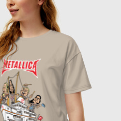 Женская футболка хлопок Oversize Metallica - фото 2