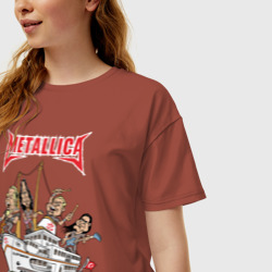 Женская футболка хлопок Oversize Metallica - фото 2