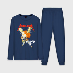 Metallica - оранжевый череп – Мужская пижама с лонгсливом хлопок с принтом купить