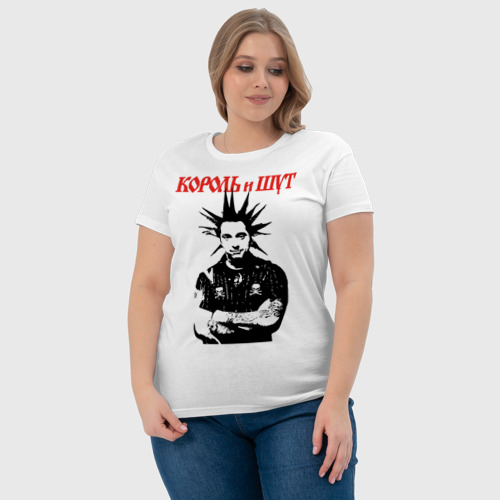 Женская футболка хлопок Король и Шут - Михаил Горшенёв, цвет белый - фото 6