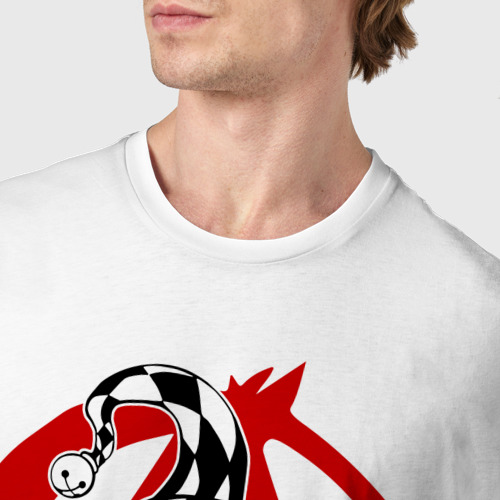Мужская футболка хлопок Король и Шут арлекин, цвет белый - фото 6