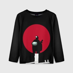 Детский лонгслив 3D Among Us самураи