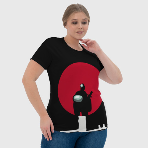Женская футболка 3D Among Us самураи, цвет 3D печать - фото 6