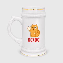 Кружка пивная AC/DC rock cat