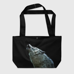 Пляжная сумка 3D Воющий волк