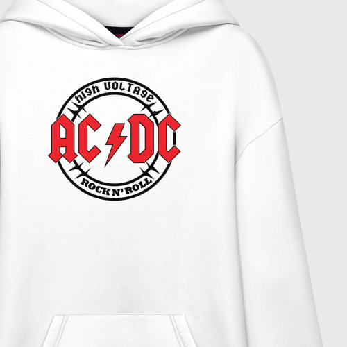 Худи SuperOversize хлопок AC/DC rock band, цвет белый - фото 3