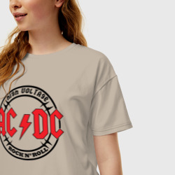 Женская футболка хлопок Oversize AC/DC - фото 2