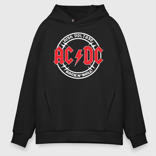Мужское худи Oversize хлопок AC/DC Angus Young, цвет черный