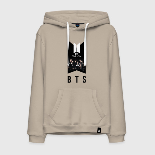 Мужская толстовка хлопок BTS young boys, цвет миндальный