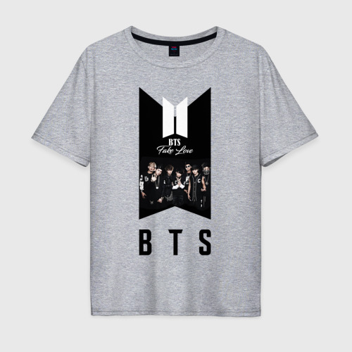 Мужская футболка хлопок Oversize BTS young boys, цвет меланж