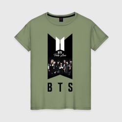 BTS young boys – Женская футболка хлопок с принтом купить со скидкой в -20%