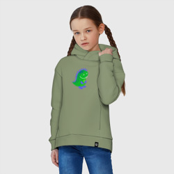 Детское худи Oversize хлопок Зеленый дракончик-динозаврик - фото 2