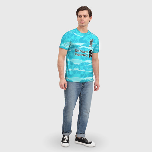 Мужская футболка 3D Liverpool выездная сезон 20-21, цвет 3D печать - фото 5