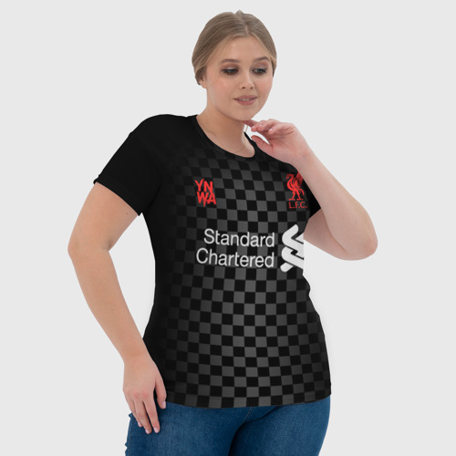 Женская футболка 3D с принтом LIVERPOOL резервная 20/21, фото #4