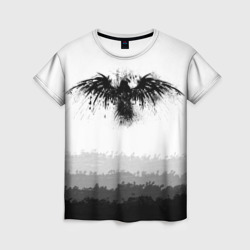 Женская футболка 3D Чёрный ворон
