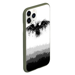 Чехол для iPhone 11 Pro матовый Чёрный ворон - фото 2