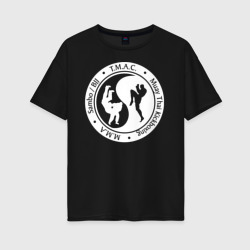 Женская футболка хлопок Oversize MMA - yin yang