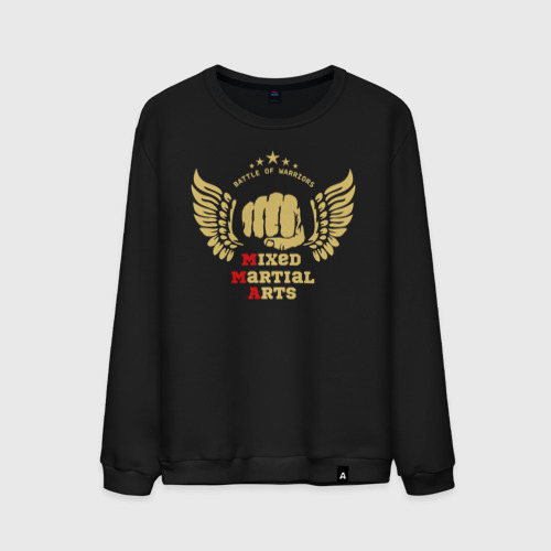 Мужской свитшот хлопок MMA fist and wings, цвет черный