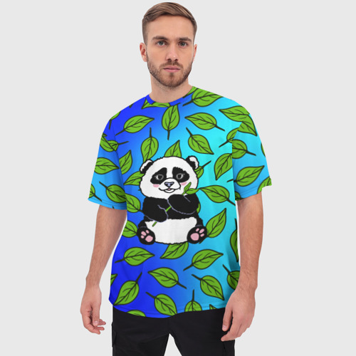 Мужская футболка oversize 3D Панда, цвет 3D печать - фото 3
