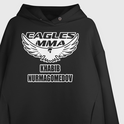 Женское худи Oversize хлопок MMA Khabib Nurmagomedov, цвет черный - фото 3