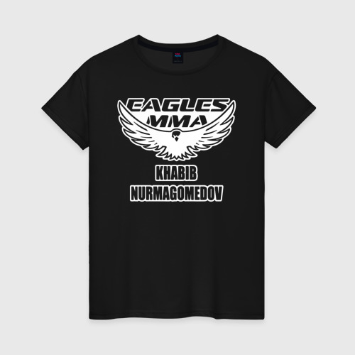 Женская футболка хлопок MMA Khabib Nurmagomedov, цвет черный