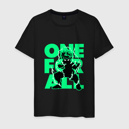 Мужская футболка хлопок Один за всех. зеленый, цвет черный