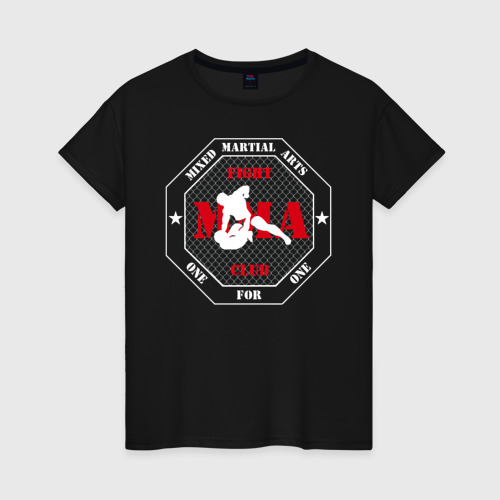 Женская футболка хлопок MMA - fight club, цвет черный