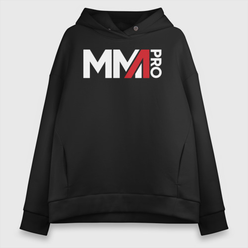 Женское худи Oversize хлопок MMA logo, цвет черный