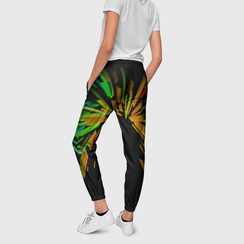 Женские брюки 3D с принтом Осколки кристалла, вид сзади #2