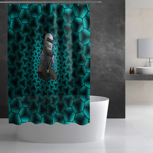 Штора 3D для ванной Zero Two waifu - на коленях - фото 3